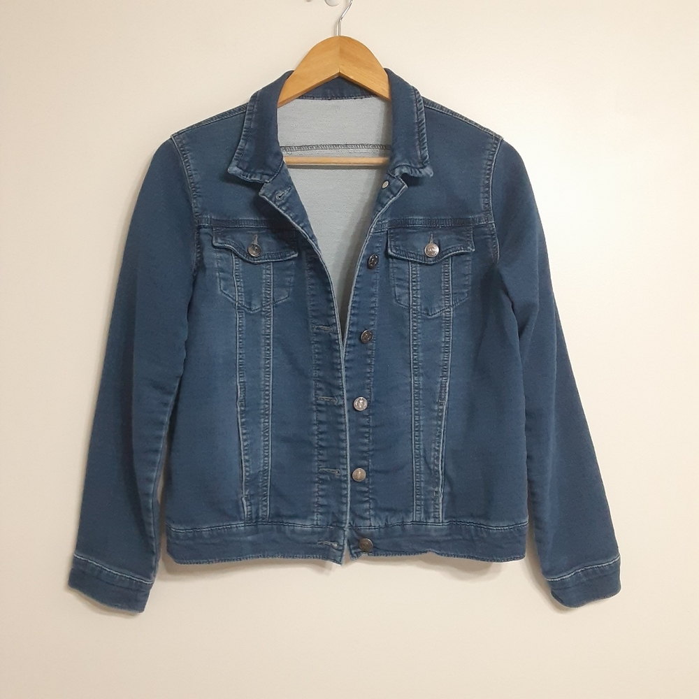 Buffalo David Bitton Blue Denim Lightweight Stretch Jean Jacket Women Size Small